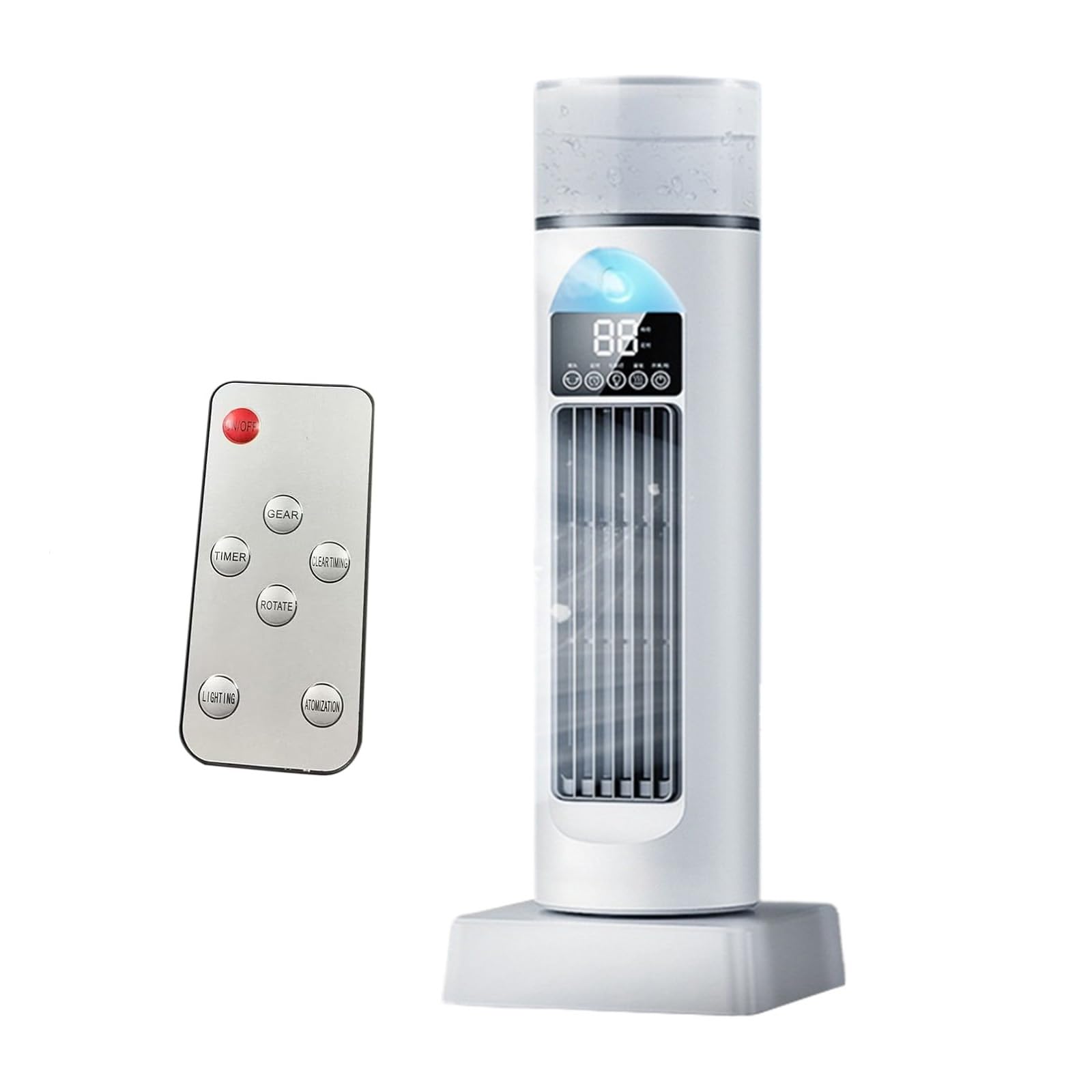 Personal Air Conditioner, Portable Bladeless Cooling Fan with Evaporative Humidifier, 3-Speed Quiet USB Desk Fan with Timer & Remote for Bedroom Office Dorm (White)