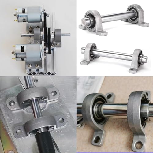 NZNSML 4 Stück Stehlager Lagerbock 20 mm Innendurchmesser Flanschlager Vertikale Zinklegierung Gehäuselager KP004 Kugellager für 3D Drucker Achse Welle Maschine Druckmaschinen