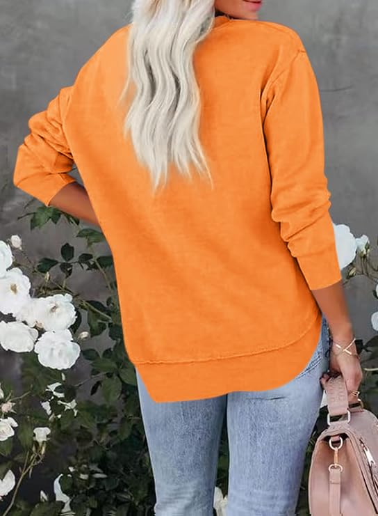 Image of Women's Casual Long Sleeve Crewneck Sweatshirt Loose Flowy Lightweight Pullover Sweatshirts Tops