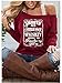CHUNTIANRAN Smooth As Tennessee Whiskey Sweet As Strawberry Wine Sexy Off Shoulder Sweatshirt Womens Fall Long Sleeve Pullover Tops (Burgundy, 2X-Large)