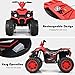Costzon Kids ATV, 12V Battery Powered Electric Vehicle w/LED Lights, High & Low Speed, Horn, Music, USB, Treaded Tires, Ride on Car 4 Wheeler Quad for Boys & Girls Gift, Ride on ATV (Red)