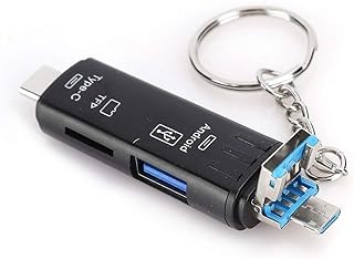 Card Reader, 5 in 1 Type C OTG USB2.0 Multi Function Card Reader Plug and Play Micro Memory Card Adapter for Mobile Phones Google Laptops Windows(Black)