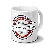 printplanet Tasse mit Beruf Steuerberaterin - Motiv Berufe - Kaffeebecher, Mug, Becher, Kaffeetasse - Farbe Weiß