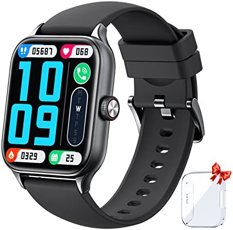 ANDFZ Smart Watch (Receive & Dial), Newest 1.85" TFT HD Display Smart Watch , Smart Watch for Android Phones with Pedometer, Heart Rate, SMS Reminder, AI Voice, Android Smart Watch for Women Men