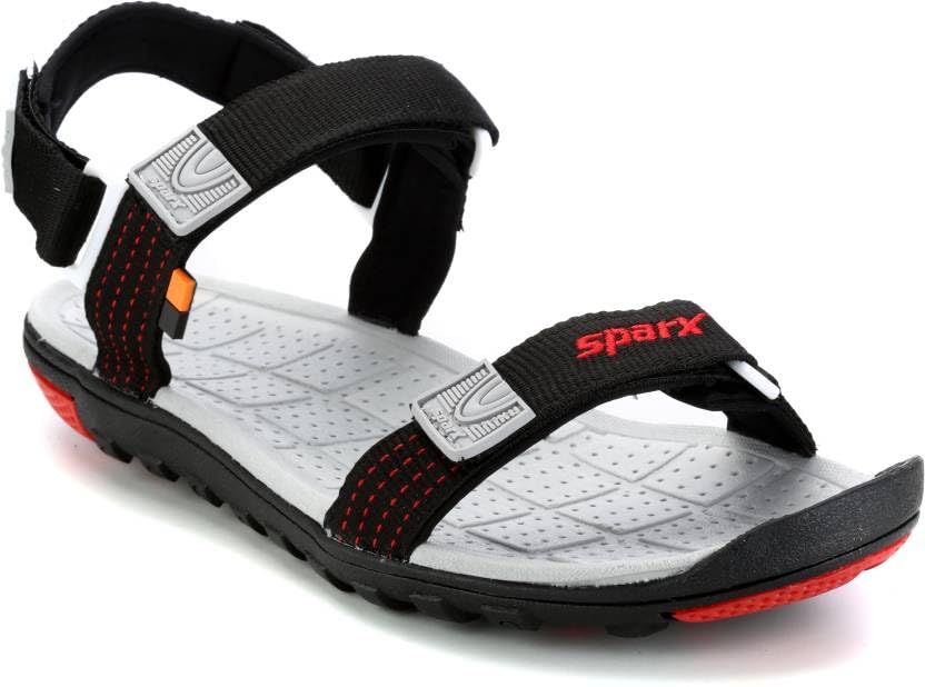 Image of SPARX mens Sparx Men Black Grey Stylish Floaters Sandal