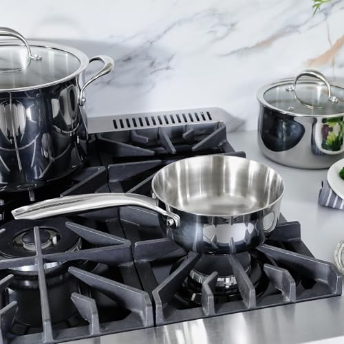 Image of KEAWELL K3 Premium 1.5-Quart Tri-Ply Fully Clad Stainless Steel Saucepan with Lid, Induction & Oven Safe up to 600F, Even Heating, Professional Cookware for All Stovetops (1.5-Qt)