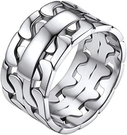 Bague Chaîne Cubaine ChainsHouse - Acier Inoxydable Plaqué Or 18K - Tailles 52-67mm - Homme Et Femme