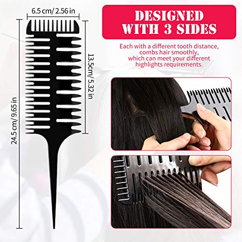 Peine de seccionamiento 3 vías para cabello 3 piezas miniatura 2