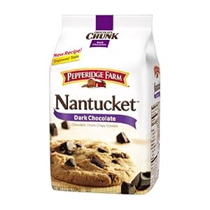 Pepperidge Farm Nantucket Soft Baked Dark Chocolate Chunk Cookies, 8.6-Ounce (Pack of 4)