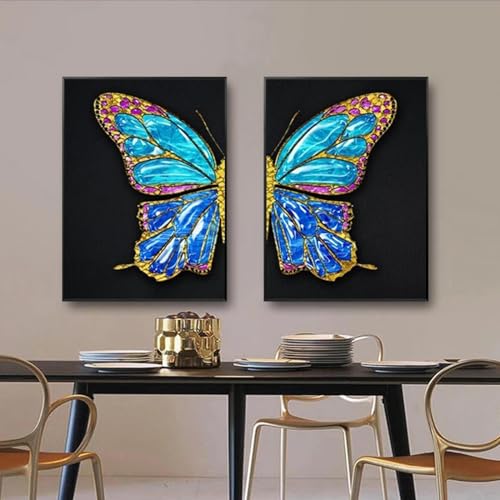 Toile papillon doré pour réveiller un mur blanc terne, art mural moderne de salon 40x60 cm