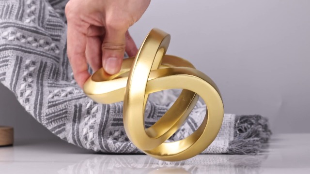 Escultura Decorativa Nudo Dorado Moderna para Sala miniatura 7
