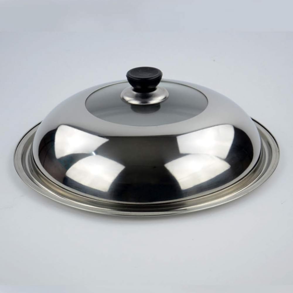 Edelstahl-Topfdeckel Pfannendeckel Edelstahl Topfdeckel Pfannendeckel Ersatz Pfannendeckel Deckel für Topf Pfanne Kochgeschirr Topfdeckel Kochgeschirr Deckel Braten Wok Abdeckung - 40 cm