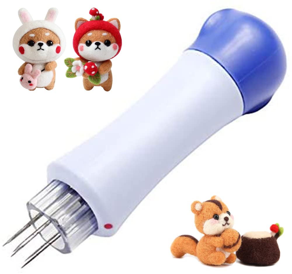 ELECDON Needle Felting, Felting Needle Tool with 7 Needles, Needle Felting Stitch Punch Tool, Wool Felt Needle Tools, Felting Starter Kit for DIY Patchwork and Craft, Make Beautiful Felt Animals