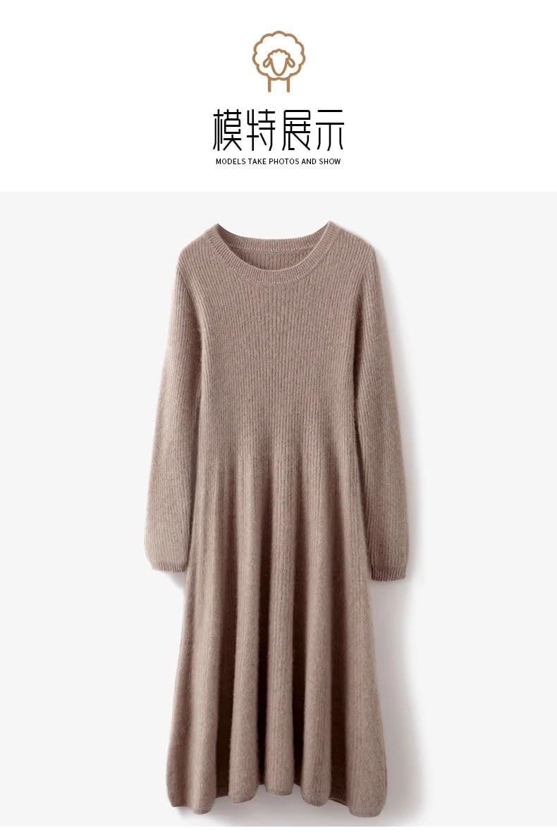 Damski sweter w paski z okrągłym dekoltem plisowana spódnica oficjalna sukienka swetrowa slim fit sukienki swetrowe