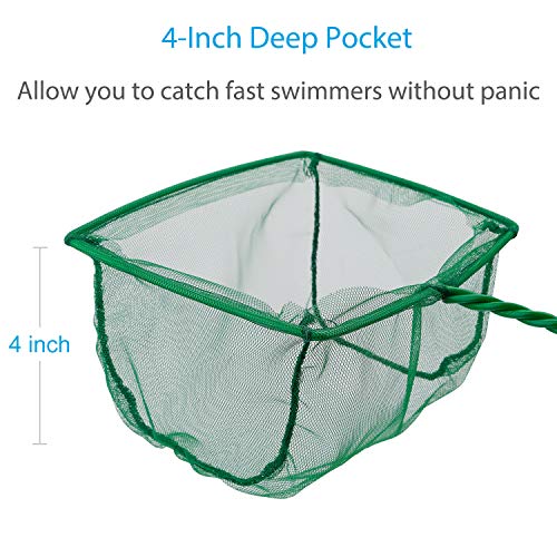 Pawfly 4/6 Inch Aquarium Fish Net Set Fish Catch Nets with Plastic Handle - Image 5