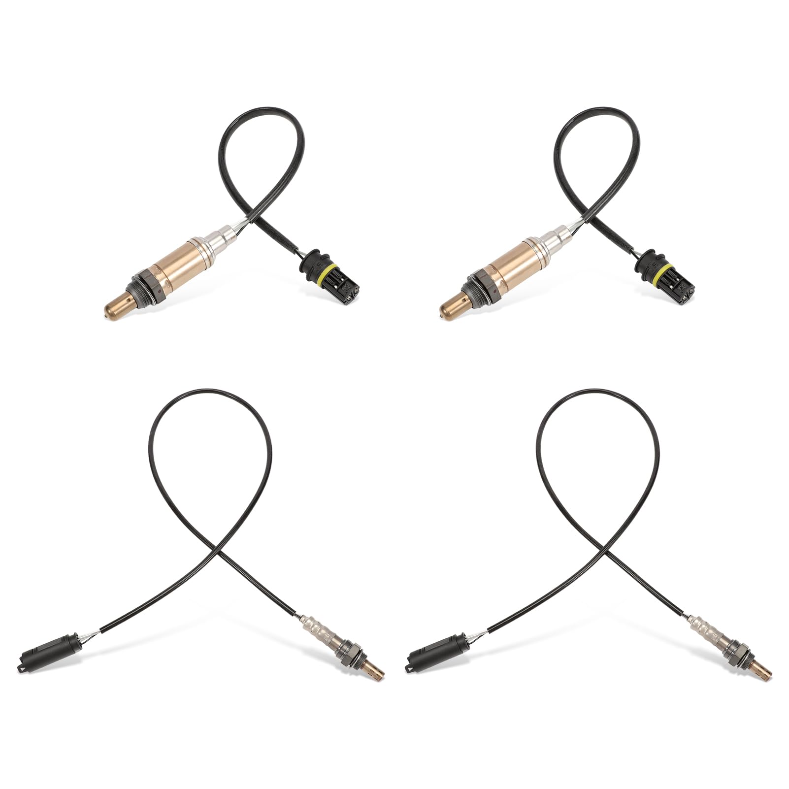 Juego de 4 Sondas Lambda Compatible Serie 3 E46 Serie 5 E39 X3 E83 | 3er E46 320-330 2.0L-3.0L 1998-2005, 5er E39 520-530 2.0L-3.0L 1996-2010, X3 E83 2.5L 3.0L 2003-2006, Sustituir# 11781742050