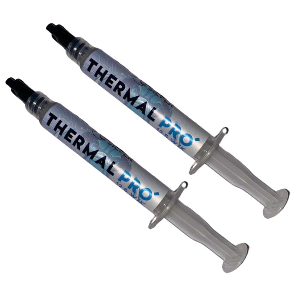 Kit 2 unid de Pasta Térmica Thermal Pró 3g,12,5w/k,Espátula +Sachê Cleaner (Cinza)