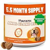 MULTIBITES 7.76 oz Anal Gland Bites for Dogs - Anal Gland Health & Dog Digestive Support - with Pumpkin Seed, Psyllium Husk & Probiotic for Dogs - Urinary Supplement - Pet Vitamins and Supplements
