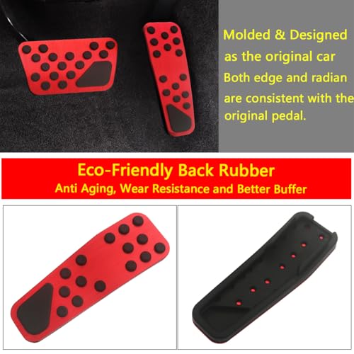 Image of Gas and Brake Pedal Cover Compatible for Dodge Challenger Accessories 2008-2024, Compatible for Dodge Charger Accessories 2011-2022 2023, for Chrysler 300 /300C Foot Pad Cap No Drill