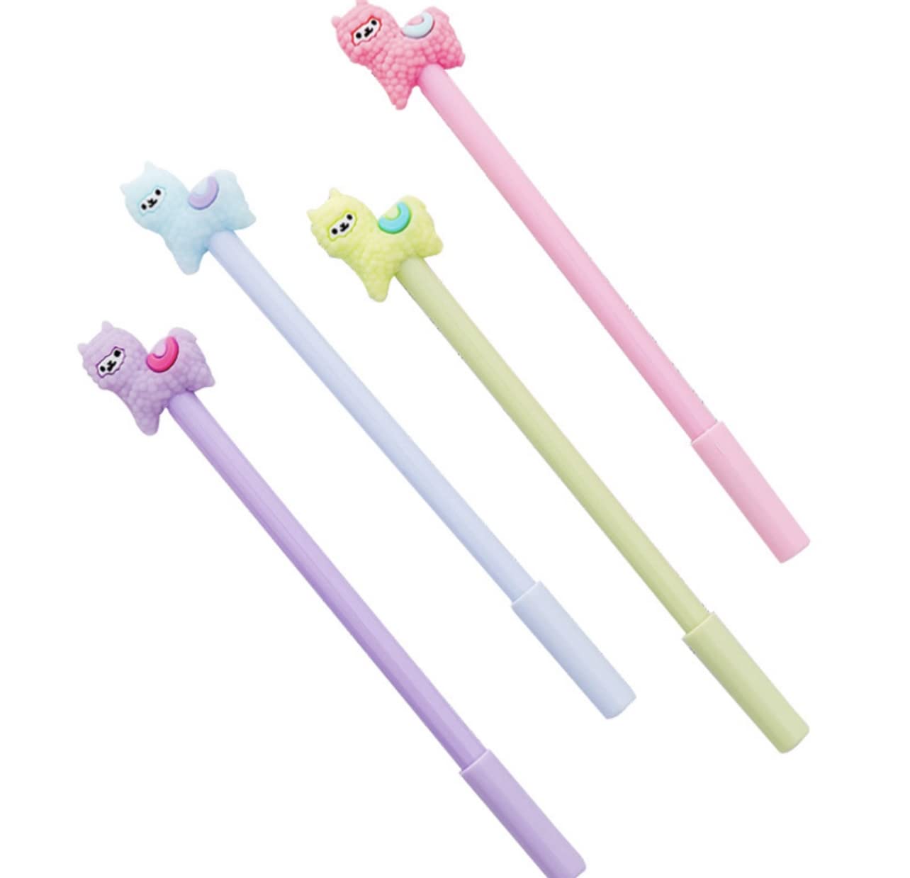 TTOA - 4 Pcs Llama Novelty Fine Point Pen | Alpaca Pen Set | Party Bag Fillers | Stocking Filler Ideas | Birthday Gift | Cute Pen Black Ink