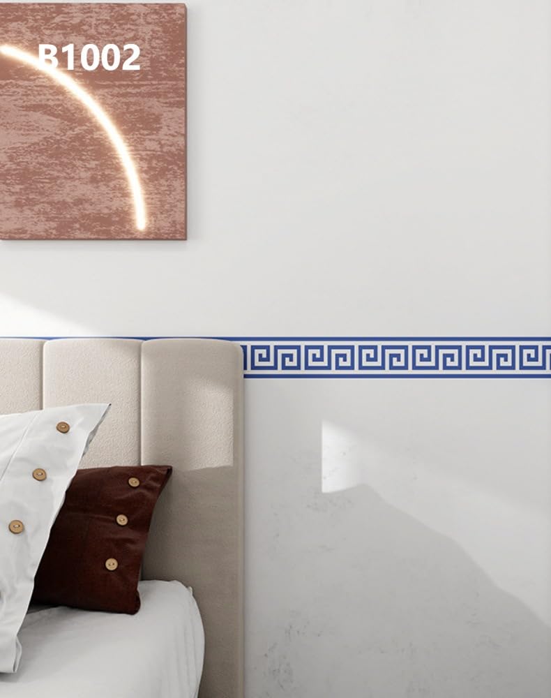 Frise Murale Autocollante Bleu b1002 10cm X 1000cm Adhésive Réutilisable pour Décoration Intérieure Facile à Poser