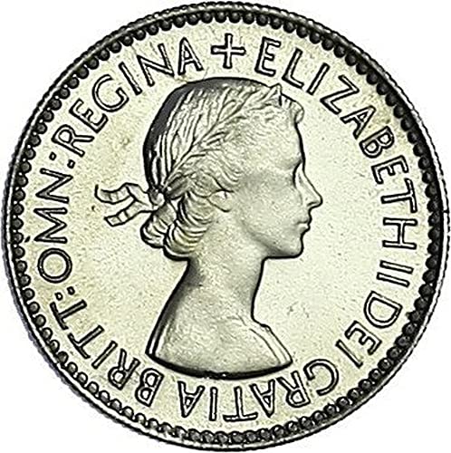 1954-1970 British Sixpence Coin Issued Under Queen Elizabeth II. “Six Pence In Her Shoe” Wedding Tradition Coin. Sixpence Graded By Seller Circulated/Worn Condition