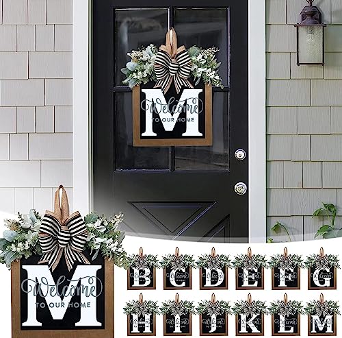 Yicorip C-R001 Last Name All Year Wreath Front Door Wreath,Front Porch Decoration 26 Letter Welcome Wreath thumb #1