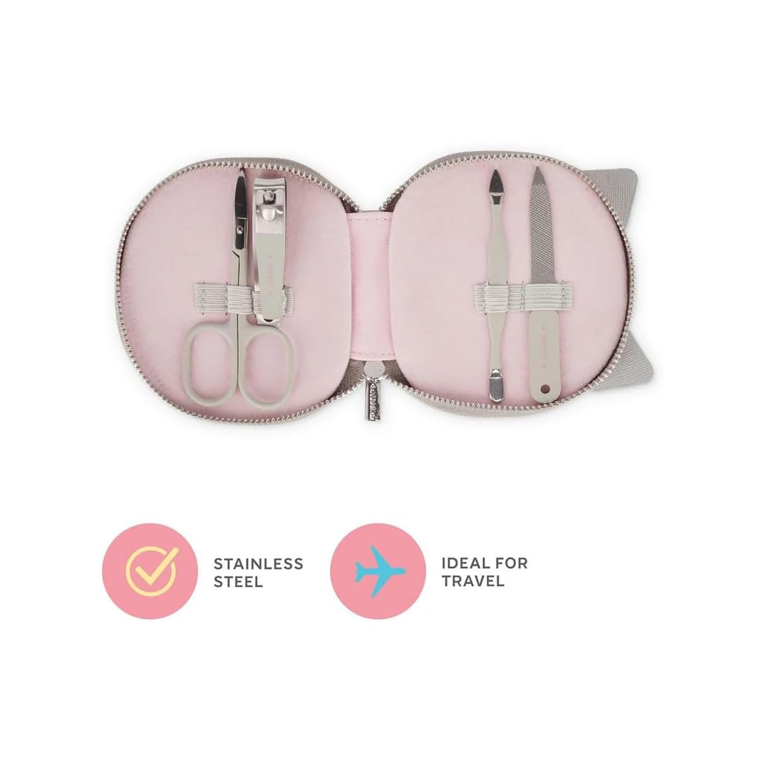 Legami - Zestaw do manicure - Ale pierwszy, paznokcie!, nożyczki, obcinacz do paznokci, pilnik, do manicure i pedicure, kieszonkowy i przenośny zestaw, idealny do podróży, użytku domowego, Kitty