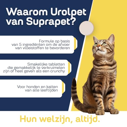 Suprapet Urolpet Hunde und Katzen Harnwegs-Wellness 30 Tabletten à 1000 mg - Natürliches Ergänzungsfutter bei Blasenentzündung, Prostata mit Lespedeza, Cranberry, Ananas, Java-Tee