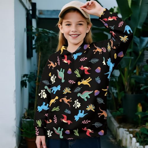 Sweatshirts for Girls Quarter Zip Pullover Sweatshirt Kids Casual Long Sleeve Tops Teen Girls Fall Winter Clothes4