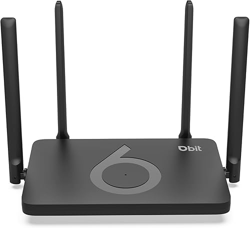 DBIT AX1500 WiFi 6 Router de Internet inalámbrico de doble banda, velocidad inalámbrica de hasta 1.5 Gbps con 4* puertos Gigabit Ethernet,