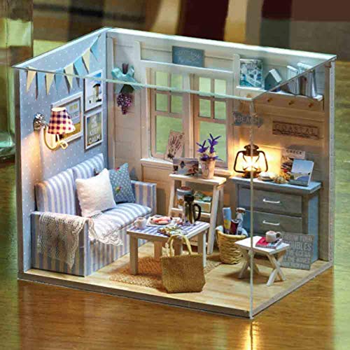 Puppenhaus DIY Miniatur Kit Weihnachten Tiny House Bausätze Mini Holzhaus Spielzeug Möbel und Zubehör für Erwachsene – Bild 3