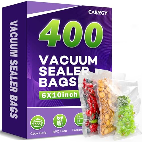 Image of CAREGY Vacuum Sealer Bags 400 Pint 6 inch x 10 inch | with BPA Free for Food Storage Meal Prep or Sous Vide
