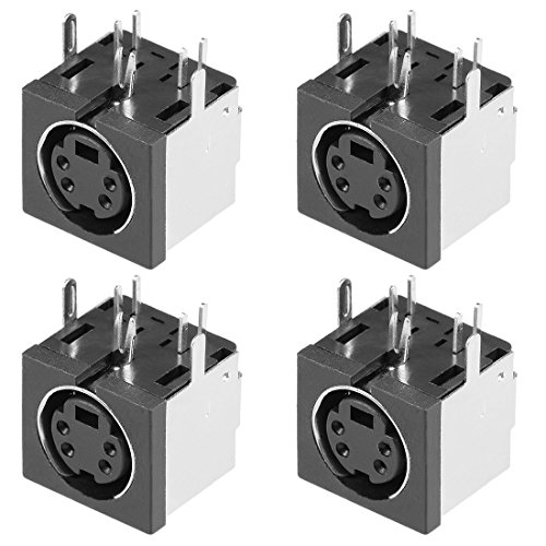 Conectores de audio para PCB uxcell de 4 pines en color negro pack de 4 unidades