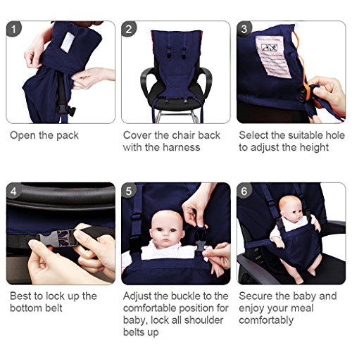 Easy Seat Portable Baby Safety Harness Chair Accessory Washable Cloth Travel High Chair Harness Seat For Infant Toddler Feeding With Adjustable Shoulder Belt #TOP4