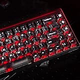 TitanNation 119-Key Forged Carbon Fiber Gaming Keycaps, Shine-Through Translucent Keycap Set, Cherry Profile, Compatible with 60% 65% 75% 100% MX Switch Keyboards (Black)