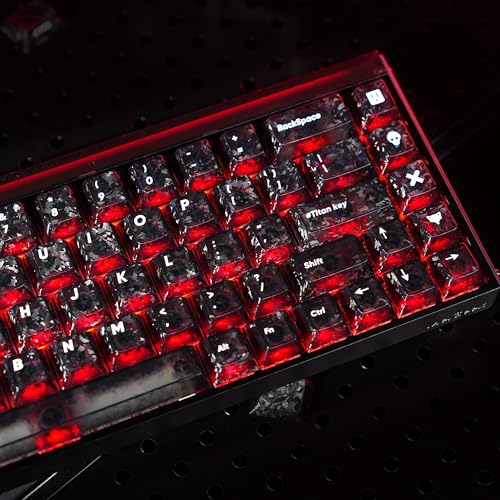 TitanNation 119-Key Forged Carbon Fiber Gaming Keycaps, Shine-Through Translucent Keycap Set, Cherry Profile, Compatible with 60% 65% 75% 100% MX Switch Keyboards (Black) by TITANNATION - Used condition - US$13.00