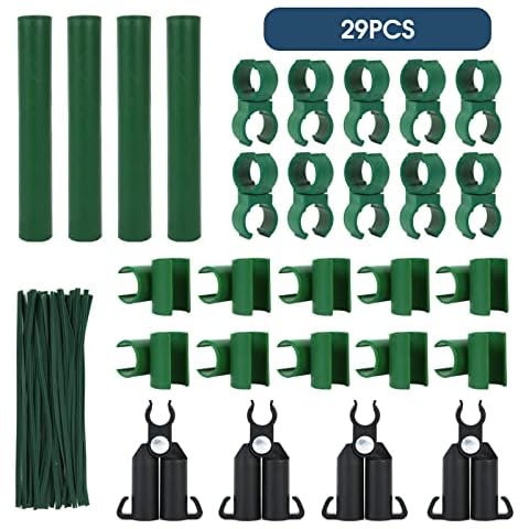 Adjustable Plant Trellis Connectors, Plastic Garden Stakes Clips for 0.78 inch Diameter Poles Connecting Joints for Tomato Cage Cucumber Teepee Climbing Plants Frame Cover