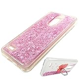 Zase Case for LG K30, LG Harmony 2, LG Phoenix Plus, LG Premier PRO, LG K10 2018 Luxury Floating Quicksand Clear Case [Liquid Glitter Sparkly Bling] Shockproof Soft Cover w/[Phone Ring] (Rose Gold)