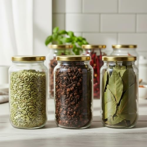 Image of ginoya brothers - Kitchen Glass Jar (5, 1000 Ml. Jar)