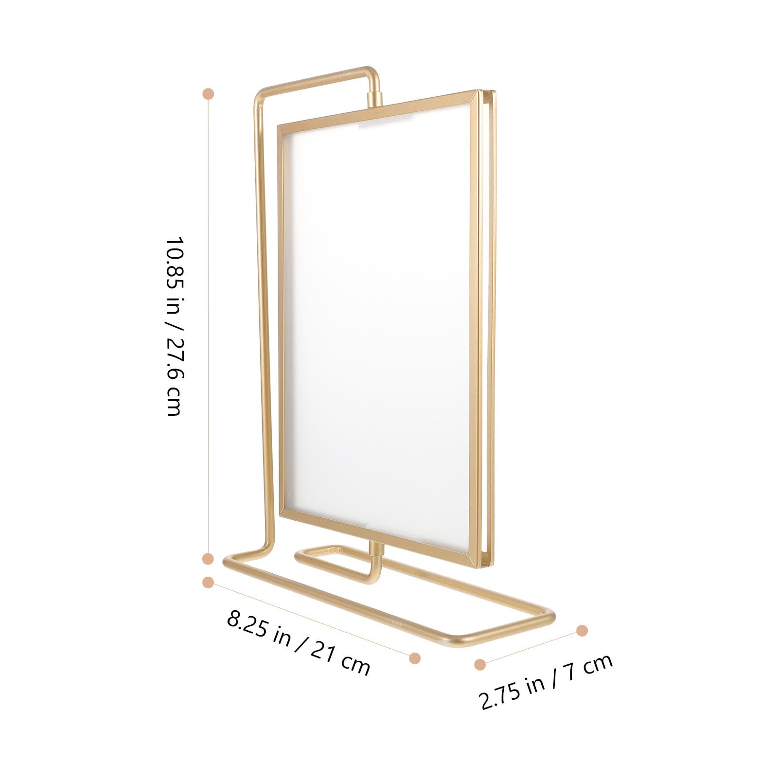 Marco de Fotos Giratorio Doble Cara de Metal con Vidrio para Embellecimiento del Hogar y Oficina con Diseño Elegante y Estabilidad Duradera
