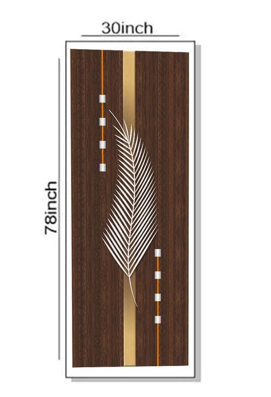 INDIA BRAND WORKS Beautiful White Leaf Door Sticker Wallpaper for Door, Almirah, Table, AC, Fridge, Self-Adhesive Vinyl Material, Waterproof, Removable (Size 30x78 Inches) 2