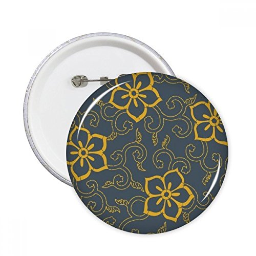 Badge style japonais feuilles fleurs chinois pin's vêtement décoration 5pcs M