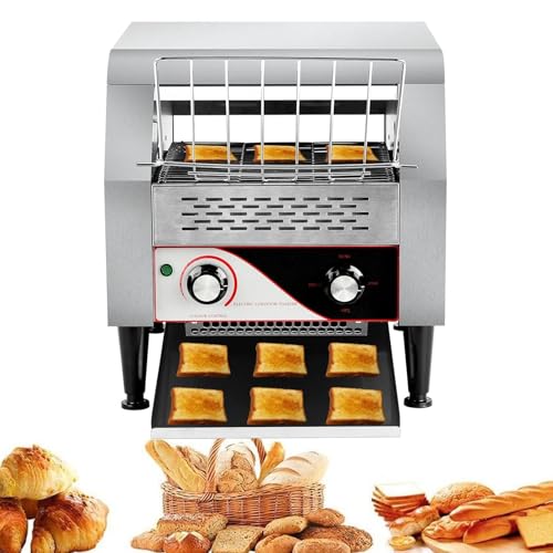 XSDAJSD Grille-Pain électrique à convoyeur, 2,6 KW, en Acier Inoxydable, 450 tranches/h, pour comptoir, Robuste, de qualité Alimentaire, Four à convoyeur,...