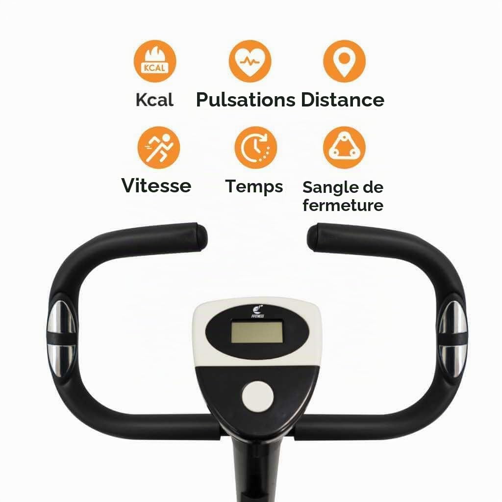 Ffitness FLC201BN Vélo d'appartement Easy Belt workout à la maison, cardio, fitness, entraînement, corps, amincissement, cellulite musculation, jambes résistan, Intérieur, Selle réglable