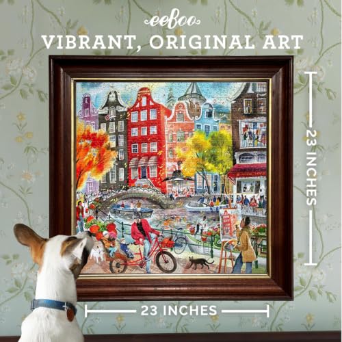 Image of eeBoo Artists in Amsterdam 1000 Piece Square Jigsaw Puzzle, 23 inch x 23 inch