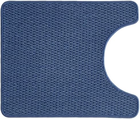 Toilet Rug, Thin Toilet Rugs U Shaped Washable Non Slip Absorbent Quick Dry Low Pile Toilet Mat, Navy Blue 20"x24" U Shape - Image 9