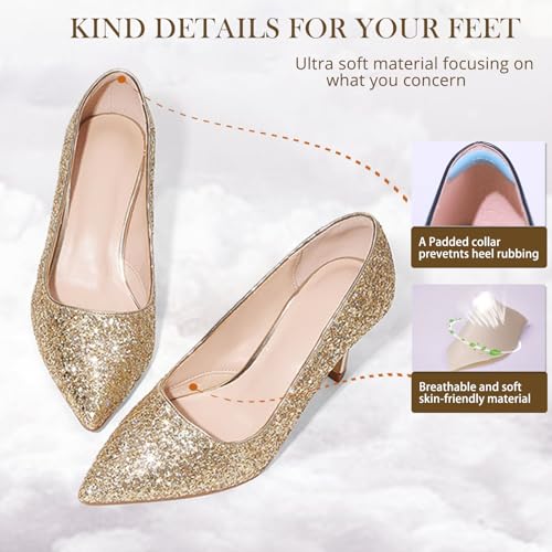 GENSHUO High Heels Pumps for Women Closed Toe Stillettos Heel Sexy Pointy Party Prom Dress Pump Shoes3