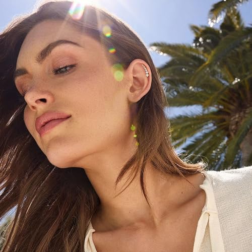 FIBO STEEL 4 Pcs 16G Cartilage Stud Earrings for Women Opal CZ Bar Helix Conch Daith Piercing Jewelry Set4