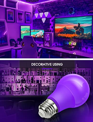 Image of L LOHAS LED Halloween Purple Light Bulbs Outdoor, A19 E26 Base